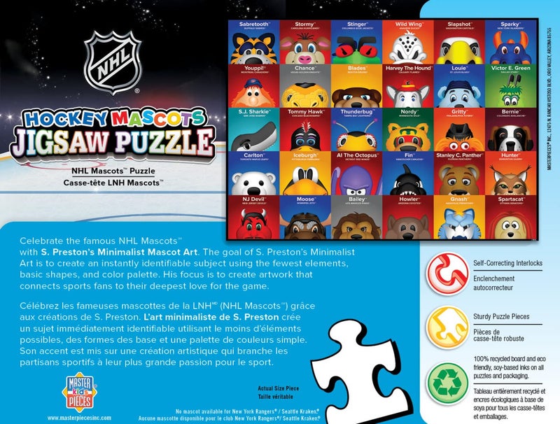 MasterPieces 100 Piece Sports Puzzle for Kids - NHL Mascots 100pc Puzzle - 14"x19" - Image 3